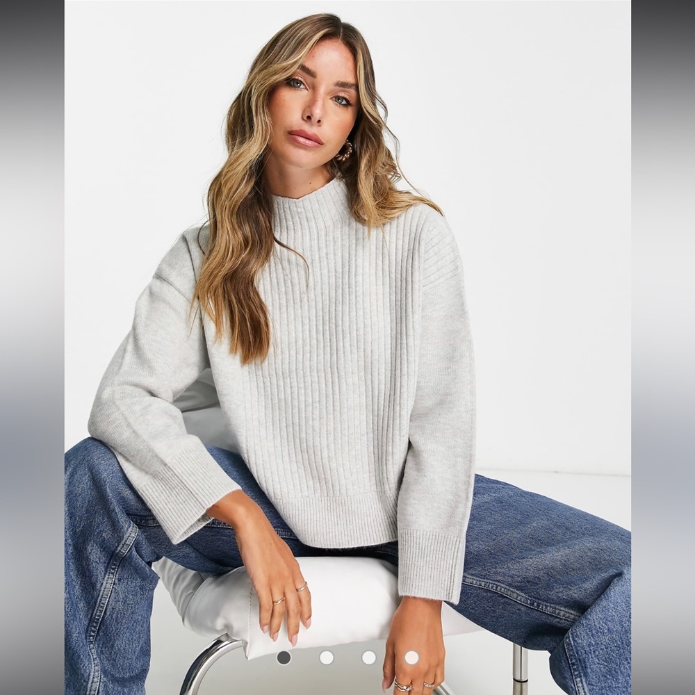 River Island Spliced Front Ribbed Sweater